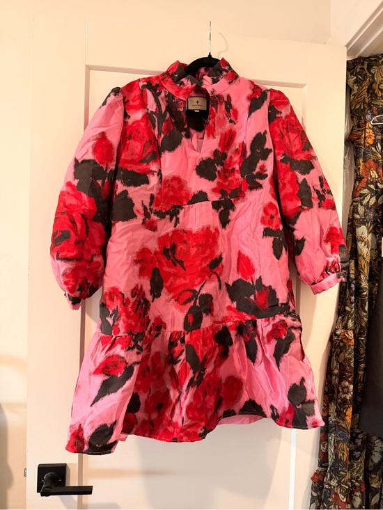Tuckernuck Dresses & Skirts - Tuckernuck Palmerston Pink Floral Dress with Red and Black Accents